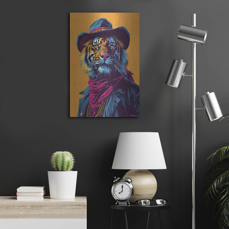 Art mural luxueux «Western Tiger» par Momart, H 24 po x l 16 po
