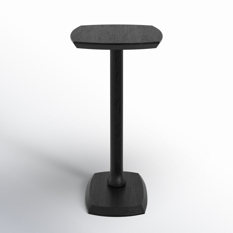 Hannabel Solid Wood C-Table End Table, Black