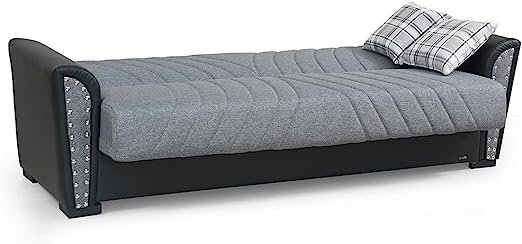 Canapé-lit convertible en tissu Sundon , Mélange de polyester gris