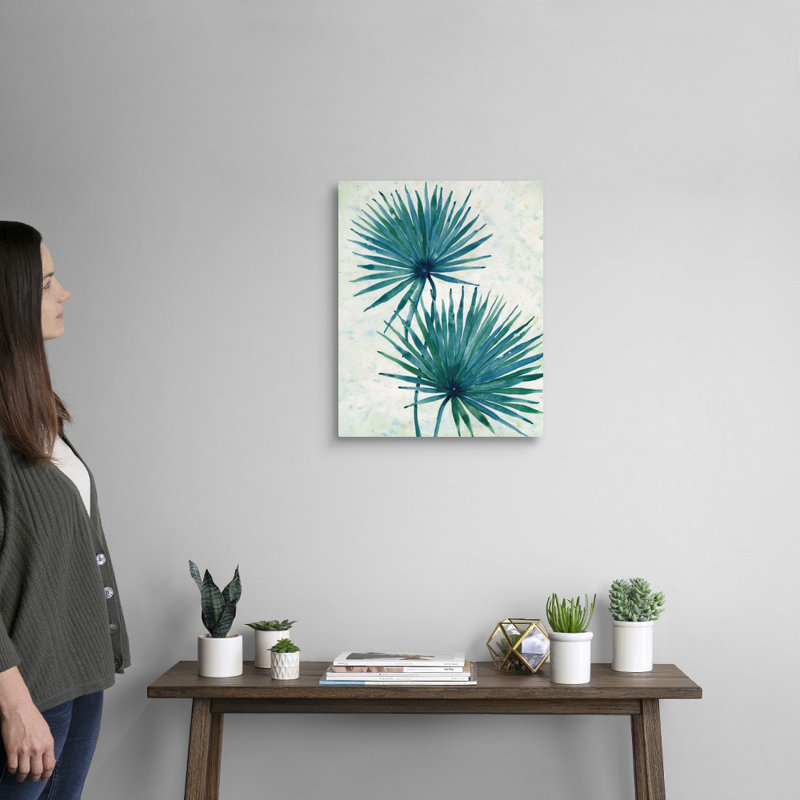 Palmier I, art mural sur toile, H 20 po x l 16 po, Toile tendue
