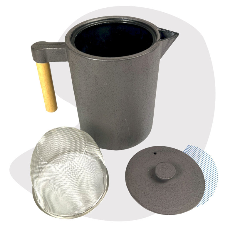 Ebern Designs Brokaw 1.2ml Solid Colour Teapot, Grey