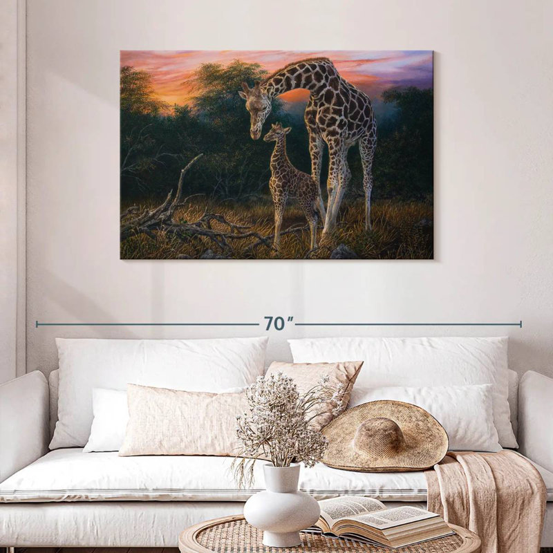 Girafe «A Mothers Love», H 30 po x l 45 po