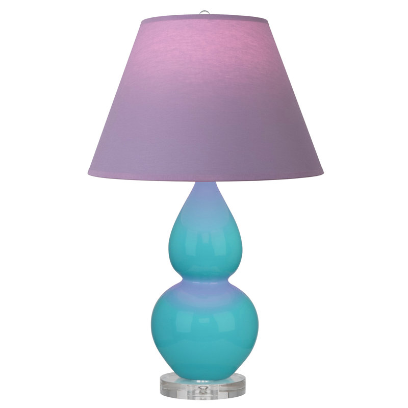 Petite lampe d'appoint à double gourde, Bleu crème, Lavande / prune