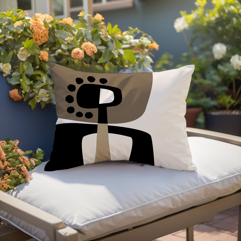 Coussin lombaire réversible intérieur / extérieur Sofi Minimalist, H 14 po x l 20 po, Beige