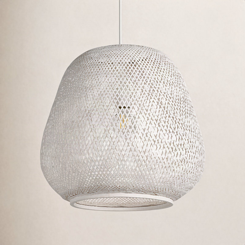 Luminaire suspendu géométrique unique Galvin, Blanc, 1