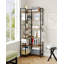 Tall Corner Bookcase, 6-Tier Bookshelf with Adjustable Storage Shelves Unit, Open Display Shelf for Living Room, Home Office, 24 x 102 x 185 cm, Industrial 