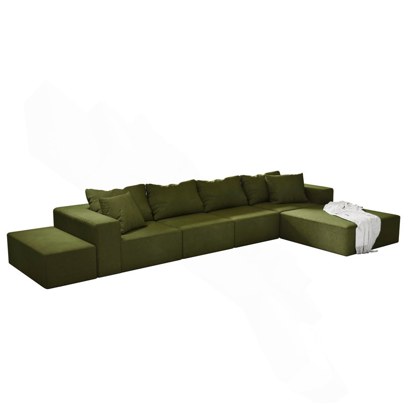 Ensemble de canapé modulaire rembourré Boneless, Vert