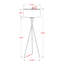 Lampe sur pied H 62 po Brava, métal nickel et abat-jour gris
