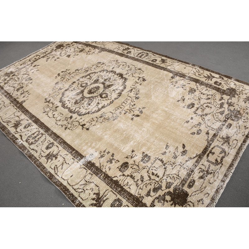 Grand tapis turc Anatolian Oushak rétro avec motif en médaillon pour les salons en vert