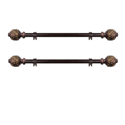 Casco Steel Rod/ Resin Finial Adjustable Single Curtain Rod