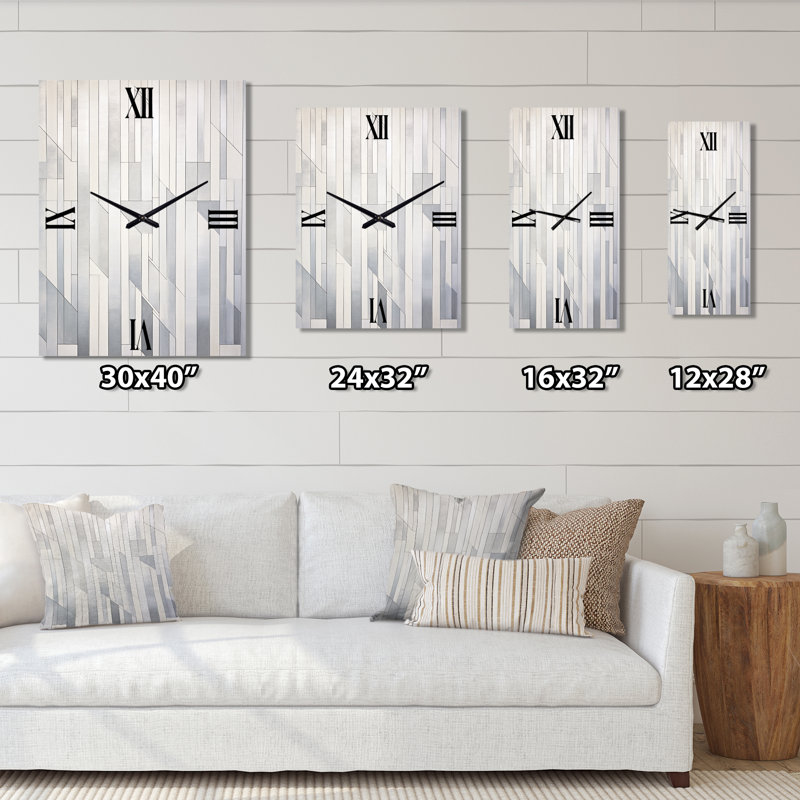 Horloge murale gris et blanc, Grand