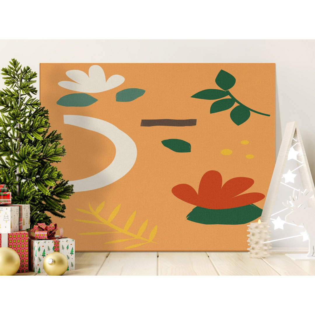 Earthy Tone Abstract Botanical Wall Art Canvas