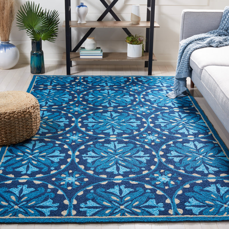 Tapis intérieur / extérieur bleu Carvalho, Rectangle de 5 pi x 8 pi