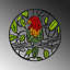 Exotic Macaw Circular Metal & Moss Wall Décor - Rainforest Canopy Vibrant Parrot