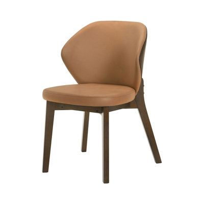 Chaise d'appoint de salle à manger de style moderne Mid-Century de 21,65 po, brun rouge