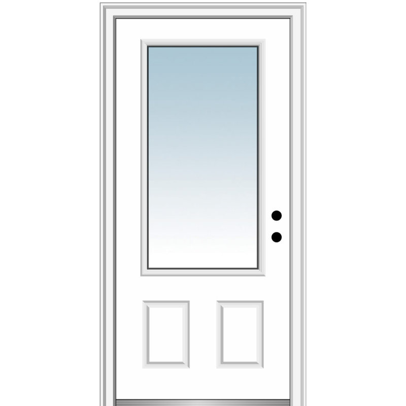 Portes d'entrée pré-montées en fibre de verre 2 panneaux Smooth 0,75 Lite, S'ouvre à gauche vers l'intérieur