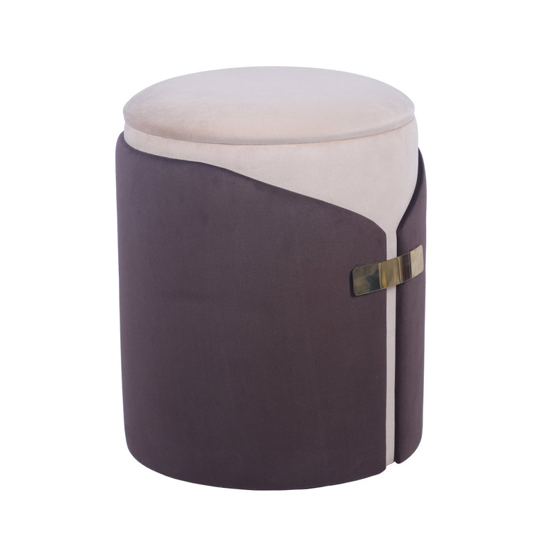 Repose-pieds deux tons avec rangement ou tabouret de coiffeuse, brun