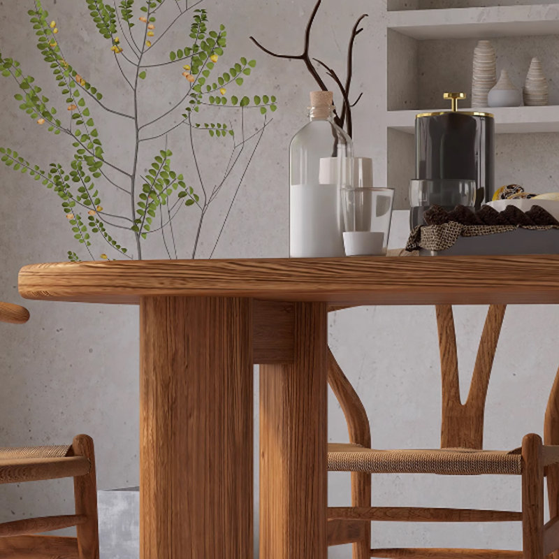 Table de salle à manger ovale L 78,74 po x l 33,46 po, Brun