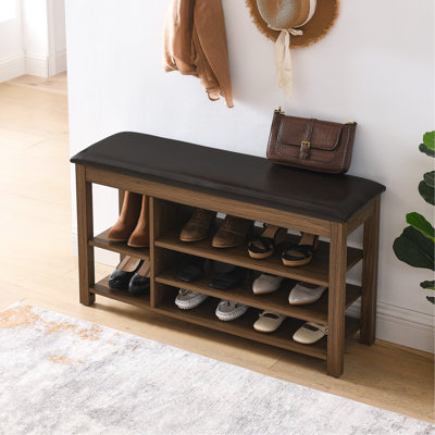 Banc à hauteur réglable avec grand espace de rangement, haute éponge confortable et structure en bois d'hévéa à hauteur réglable longue, structure solide, coussin, dissimulé