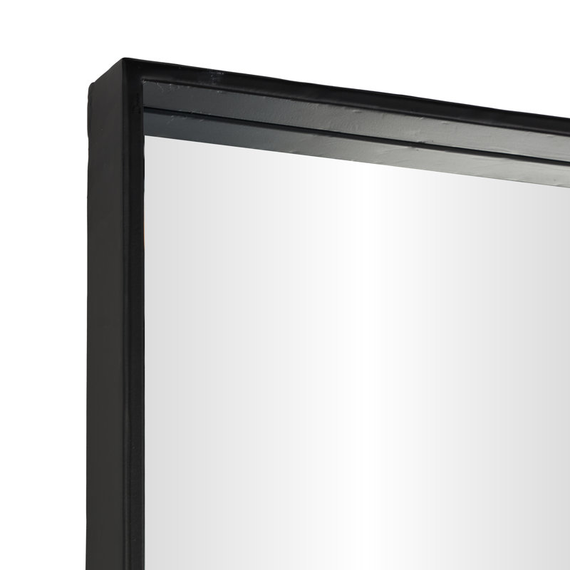 Miroir de plancher noir et noir Cole