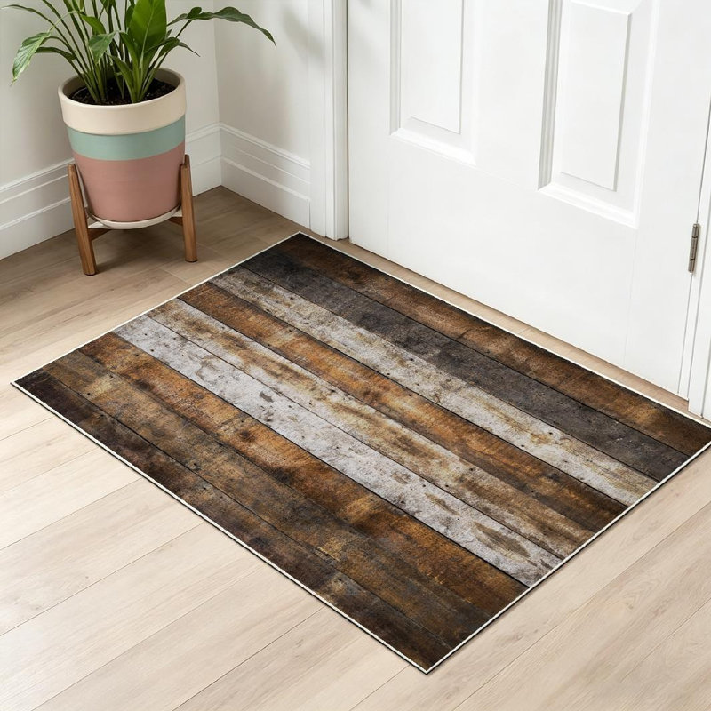 Tapis d'intérieur rustique vieilli blanc, Rectangle 32" x 47"