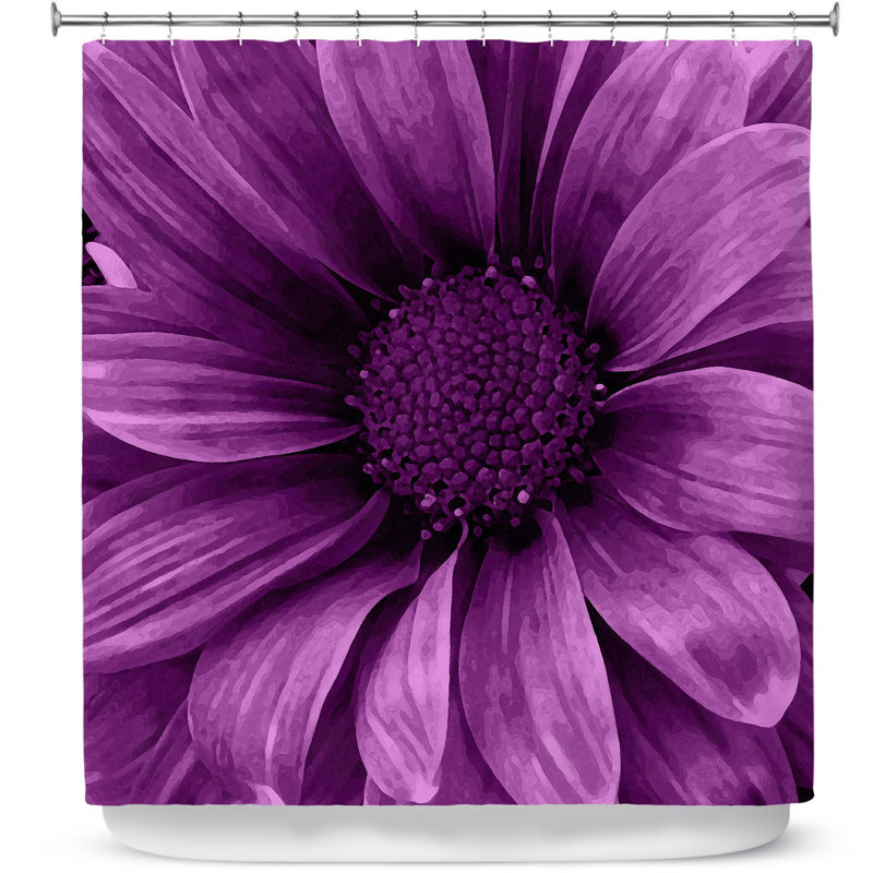 Daisy Grape Single Shower Curtain, Purple