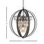 Lustre en forme de globe 3 lumières avec décorations en cristal wingler
