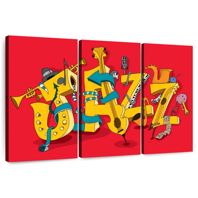 Caricature de Abarca, typographie jazz, H 42 po x l 65 po