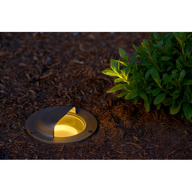 Shielded Brown Low Voltage Hardwired Well Light, 50W, Halogen, Bronze