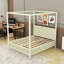Lit plateforme à baldaquin en bois avec lattes de support-129222533-129222530