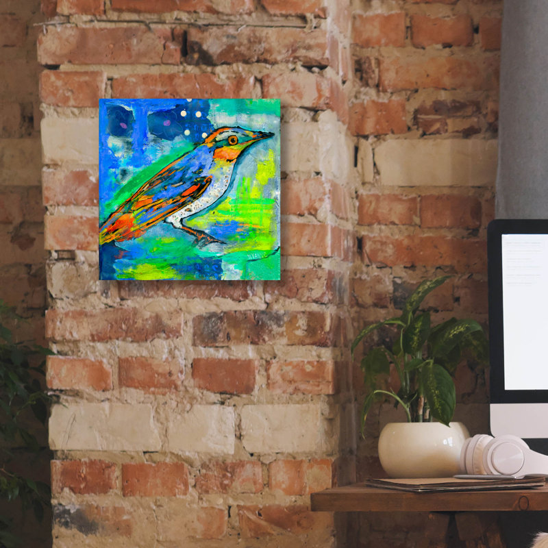 "Oiseau magique" par Wyanne, art mural sur toile "par Wyanne, H 12 po x l 12 po x P 0,75 po