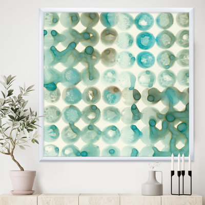 « turquoise aquarelle géométrique i »-cadre photo sur toile