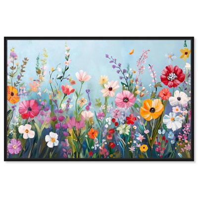 Art, art ludique sur toile, coucher de soleil en fleurs