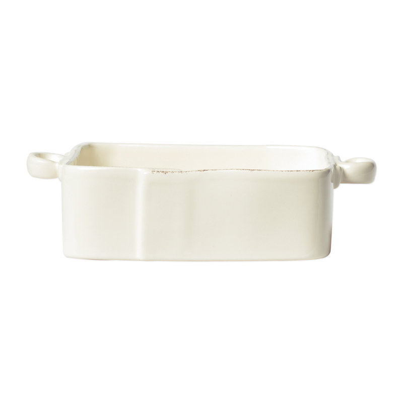 VIETRI Lastra Square Stoneware Baker Bakeware, Linen