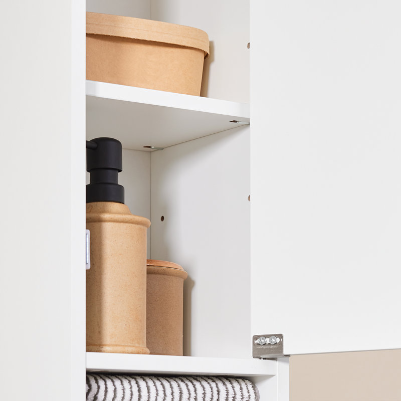 White Tall MDF Cabinet with Adjustable Shelving