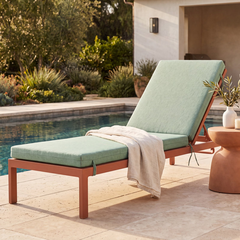 Lani Sunbrella® Outdoor Chaise Lounge Cushion, 21" W x 78" D, Sunbrella Bliss Aloe