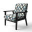 Fauteuil d'appoint rembourré moderne et contemporain Urban Gridlock Channel blanc et bleu