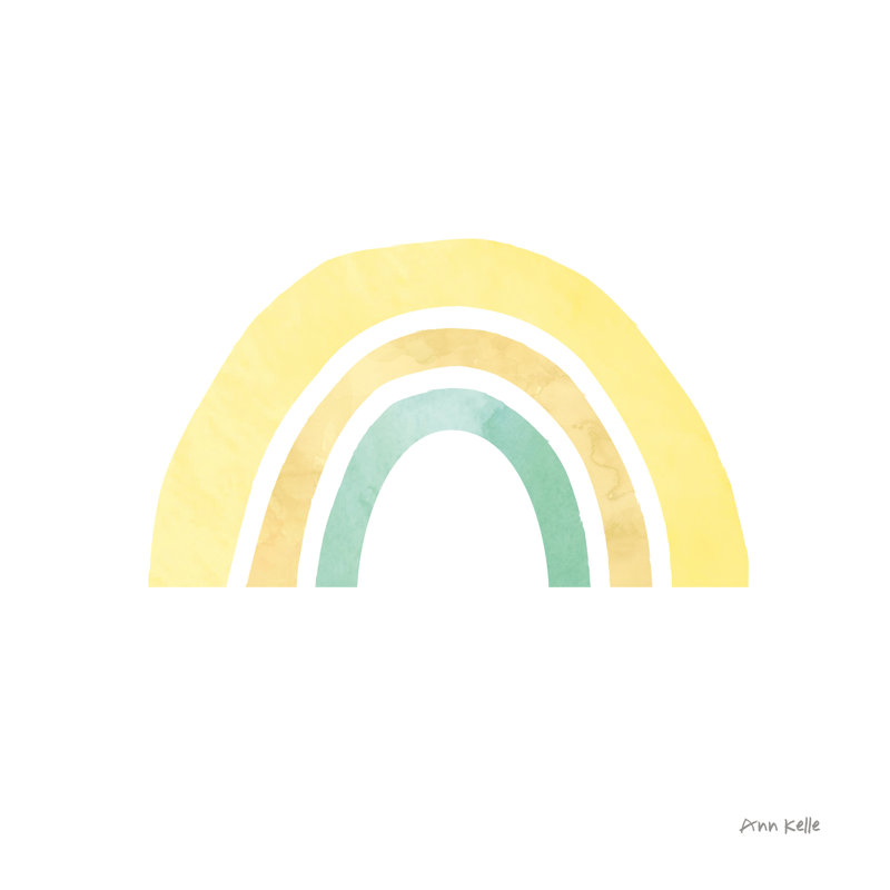 «Pastel Rainbow II» par Ann Kelle, reproduction d'art sur toile tendue, H 12 po x l 12 po, Oui, Cadre simple argenté