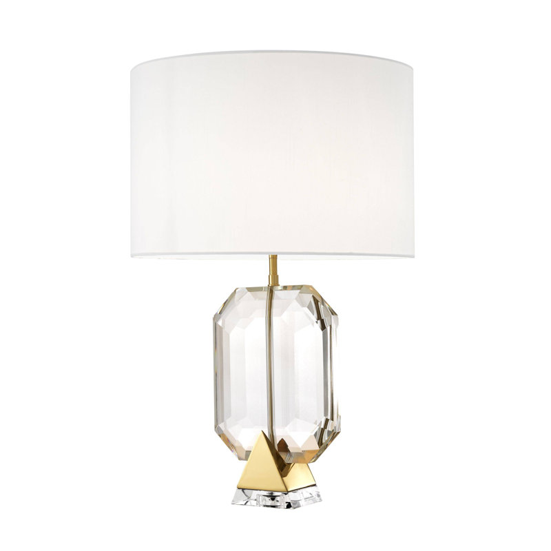 Lampe de table émeraude, Or / transparent