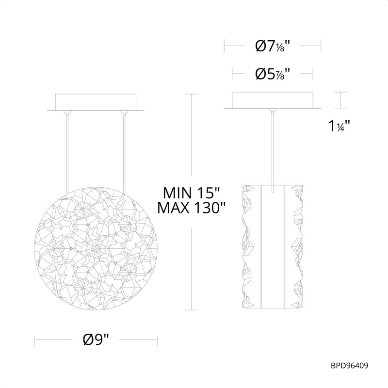 Bramble 1 - Light LED Pendant, Black