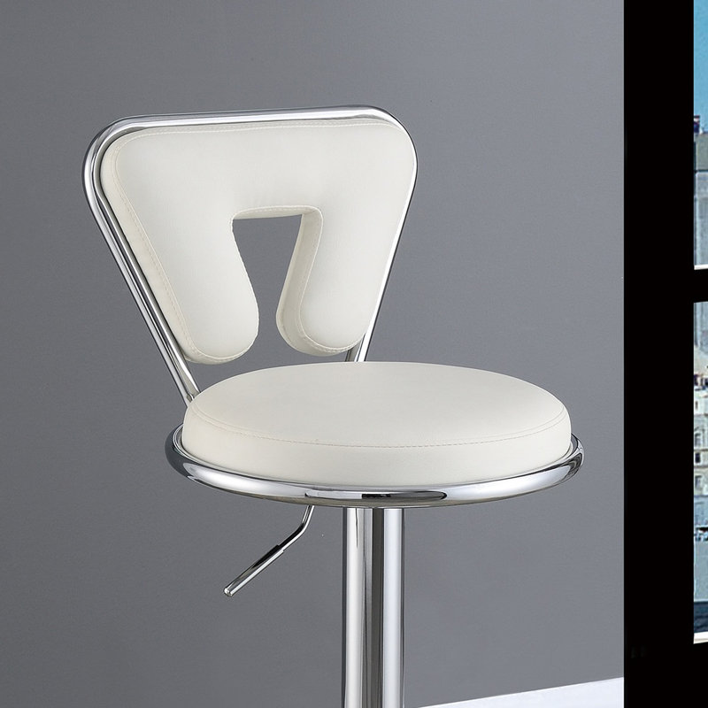 Tabouret de bar pivotant à hauteur réglable Anrea, Blanc