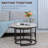 HOMCOM Round Nesting Tables Set Of 2, Stacking Coffee Table Set With Metal Frame  ,