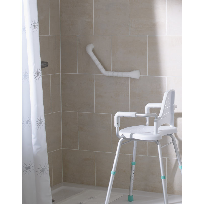 White Modular Adjustable Shower Stool