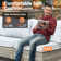 Emroy 8 - Person Wicker/Rattan Sectional Seating Group with Lighted Coffee Table and Swivel Chairs, All Weather Modular Outdoor Conversation Set with Cushions
