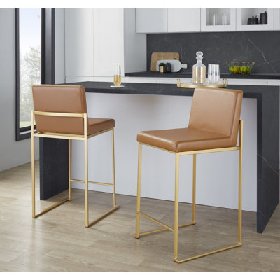 Tabouret de bar et de comptoir à dossier haut Ernestine