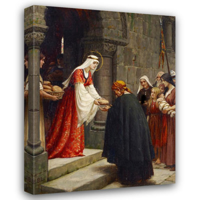 "La charité de Saint Elizabeth de la Hongrie" par Edmund Blair Leighton - Toile tendue avec châssis