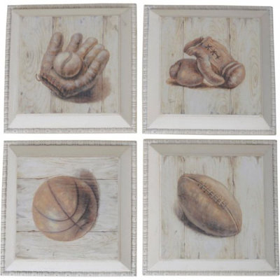 « en bois sport », ensemble de 4 pièces sur toile