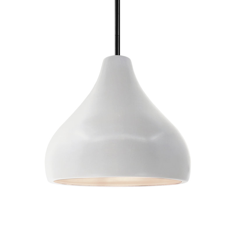 Luminaire suspendu à 1 lumière Meydan, H 8 po x l 11,5 po x P 11,5 po, DEL (intégrée), Gris brillant / noir nickel