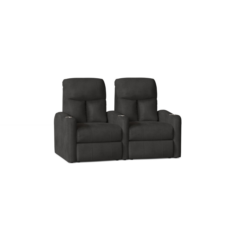 Causeuse de cinéma maison (rangée de 2), Brun ultra foncé, Électrique