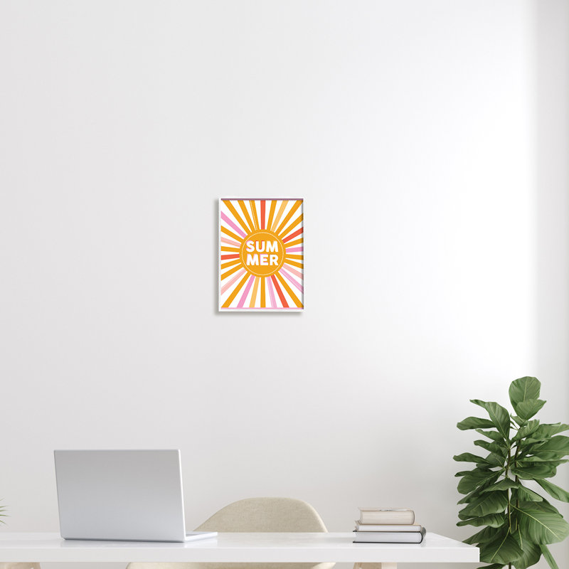 Bold Summer Playful Rainbow Sun Rays - Art textuel, Estampe numérique Farmhouse, H 14 po x l 11 po
